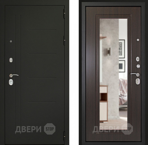 Входная металлическая Дверь (Дверной Континент) Сити - Z 3К с зеркалом Венге в Клине