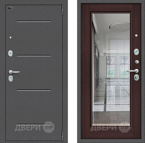 Дверь Bravo Porta S-2 104/П61 с зеркалом венге в Клине