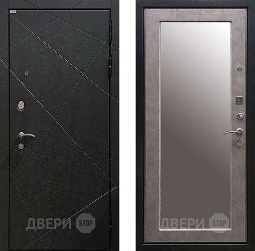 Дверь Ратибор Эстет 3К с зеркалом Бетон светлый в Клине