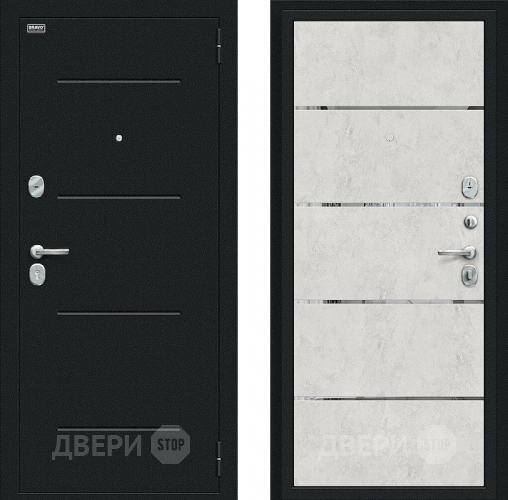 Входная металлическая Дверь Bravo Лайн Букле черное/Look Art в Клине