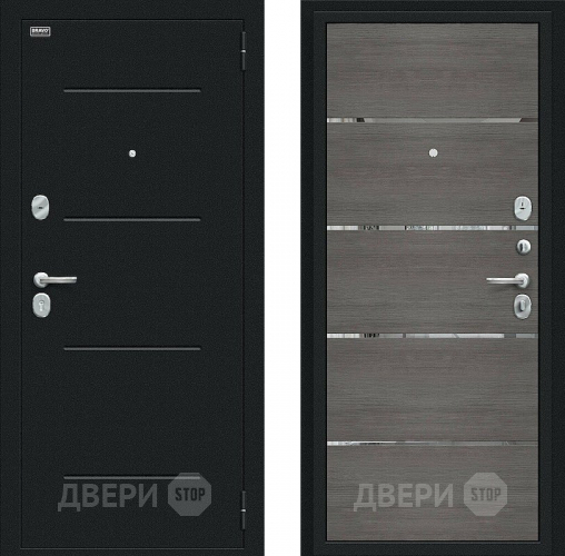 Дверь Bravo Лайн Букле черное/Grey Veralinga в Клине