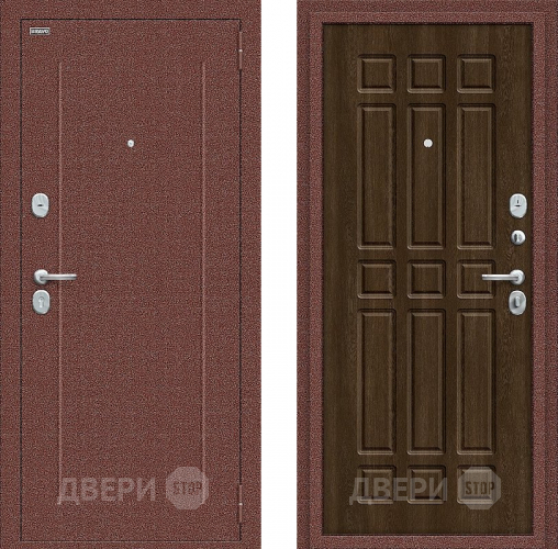 Входная металлическая Дверь Bravo Любо Мини Антик медный/Dark Barnwood в Клине