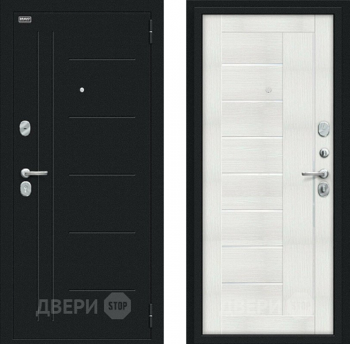 Входная металлическая Дверь Bravo Проф Букле черное/Bianco Veralinga в Клине