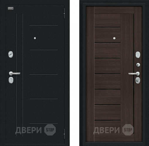Входная металлическая Дверь Bravo Проф Букле черное/Wenge Veralinga в Клине