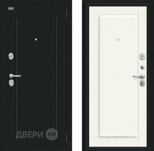 Входная металлическая Дверь Bravo Сьют Kale Букле черное/White Wood в Клине
