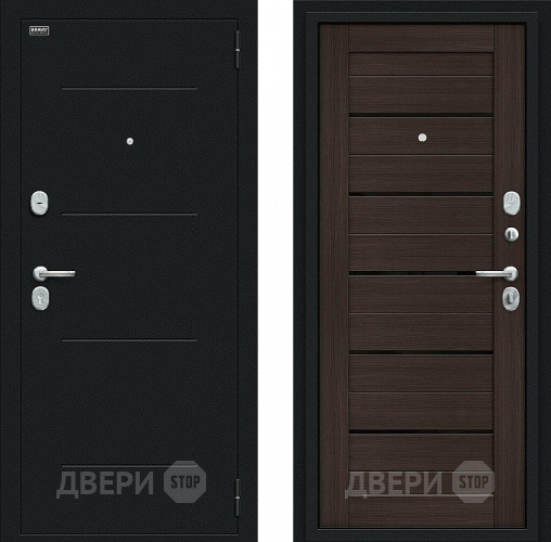 Входная металлическая Дверь Bravo Техно Kale Букле черное/Wenge Veralinga в Клине