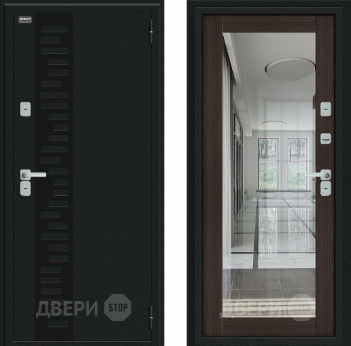 Входная металлическая Дверь Bravo Thermo Флэш Декор Букле черное/Wenge Veralinga в Клине