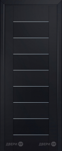 Межкомнатная дверь ProfilDoors 45U черный-матовый частично остекленная (графит) в Клине