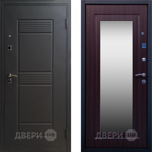 Входная металлическая Дверь СТОП ЗЕРКАЛО Венге в Клине