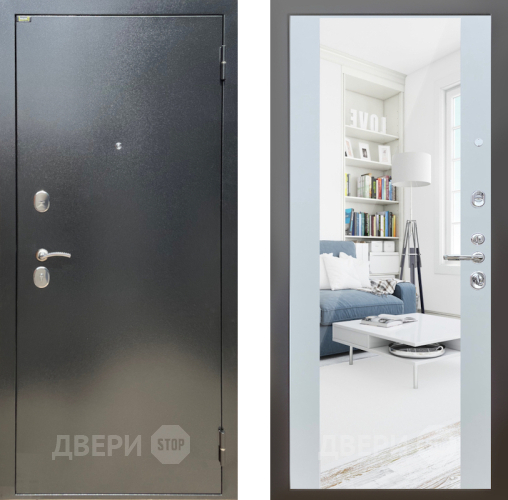 Дверь Шелтер (SHELTER) Стандарт 13 с зеркалом Белый матовый в Клине