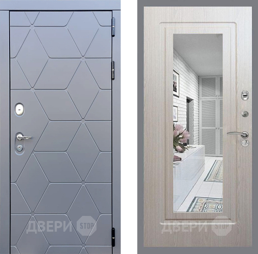 Дверь Стоп КОСМО Зеркало ФЛ-120 Беленый дуб в Клине