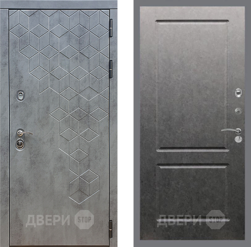 Входная металлическая Дверь Стоп БЕТОН ФЛ-117 Штукатурка графит в Клине