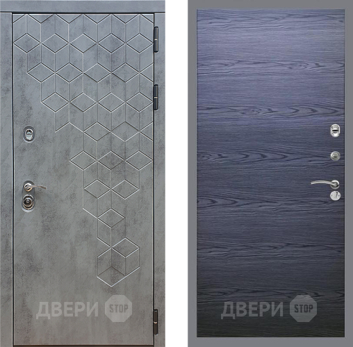 Дверь Стоп БЕТОН Гладкая Дуб тангенальный черный в Клине