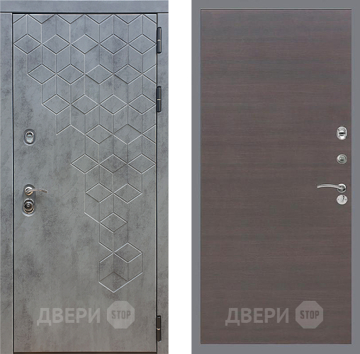 Входная металлическая Дверь Стоп БЕТОН Гладкая венге поперечный в Клине