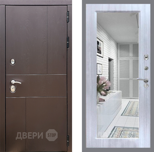Дверь Стоп УРБАН Зеркало Сандал белый в Клине