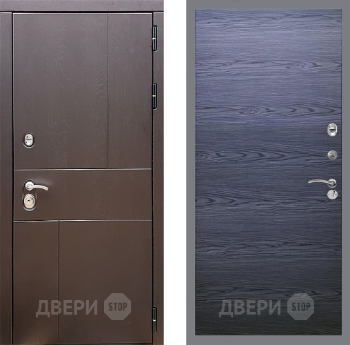 Входная металлическая Дверь Стоп УРБАН Гладкая Дуб тангенальный черный в Клине