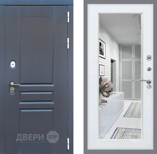 Дверь Стоп ПЛАТИНУМ Зеркало Белый ясень в Клине