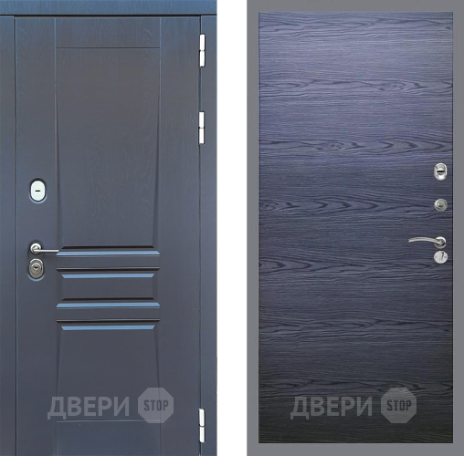 Входная металлическая Дверь Стоп ПЛАТИНУМ Гладкая Дуб тангенальный черный в Клине