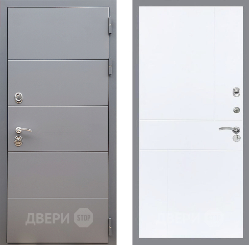 Входная металлическая Дверь Стоп АРТ ГРАФИТ ФЛ-290 Силк Сноу в Клине