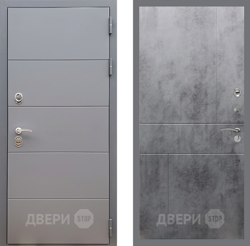 Входная металлическая Дверь Стоп АРТ ГРАФИТ ФЛ-290 Бетон темный в Клине