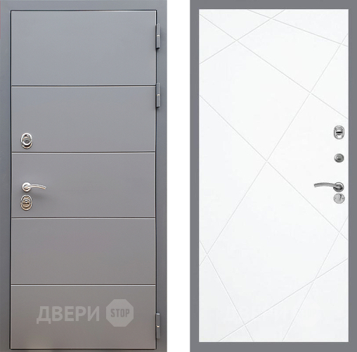 Входная металлическая Дверь Стоп АРТ ГРАФИТ ФЛ-291 Силк Сноу в Клине
