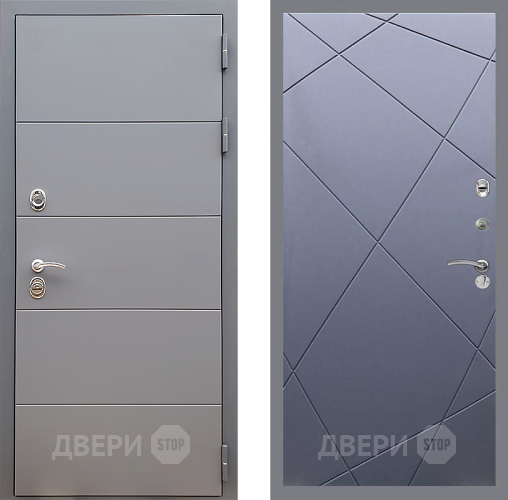 Входная металлическая Дверь Стоп АРТ ГРАФИТ ФЛ-291 Силк титан в Клине