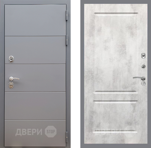 Входная металлическая Дверь Стоп АРТ ГРАФИТ ФЛ-117 Бетон светлый в Клине