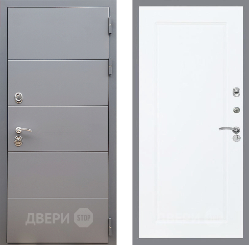 Входная металлическая Дверь Стоп АРТ ГРАФИТ ФЛ-119 Силк Сноу в Клине