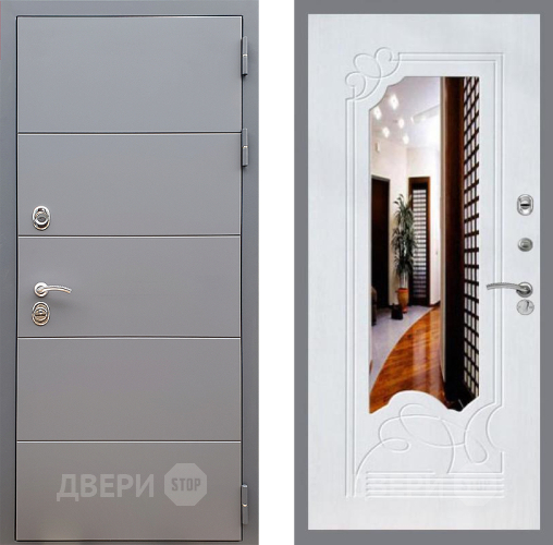 Дверь Стоп АРТ ГРАФИТ ЗкркалоФЛ-147 Ясень белый в Клине