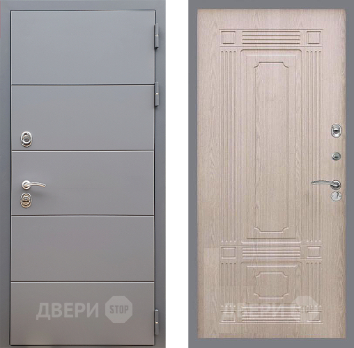 Входная металлическая Дверь Стоп АРТ ГРАФИТ ФЛ-2 Беленый дуб в Клине