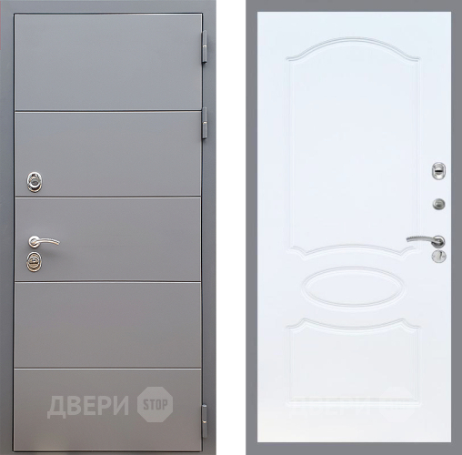Дверь Стоп АРТ ГРАФИТ ФЛ-128 Белый ясень в Клине