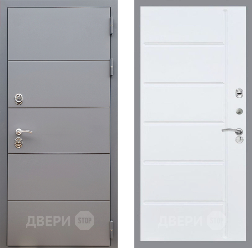 Дверь Стоп АРТ ГРАФИТ ФЛ-102 Белый ясень в Клине