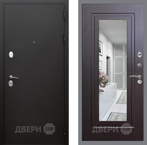 Дверь Стоп КЛАССИК Шагрень Зеркало ФЛ-120 Венге в Клине