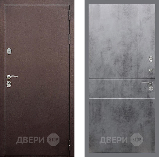 Входная металлическая Дверь Стоп КЛАССИК Медь ФЛ-290 Бетон темный в Клине