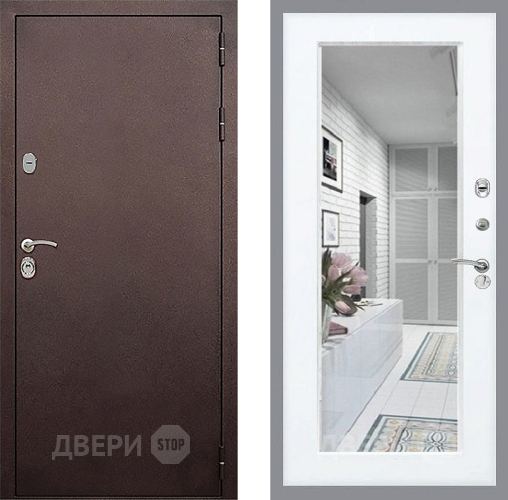 Дверь Стоп КЛАССИК Медь Зеркало Силк Сноу в Клине