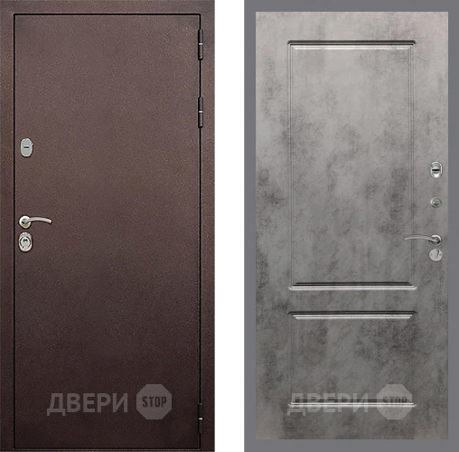 Дверь Стоп КЛАССИК Медь ФЛ-117 Бетон темный в Клине