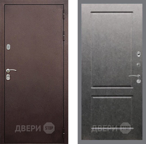 Дверь Стоп КЛАССИК Медь ФЛ-117 Штукатурка графит в Клине