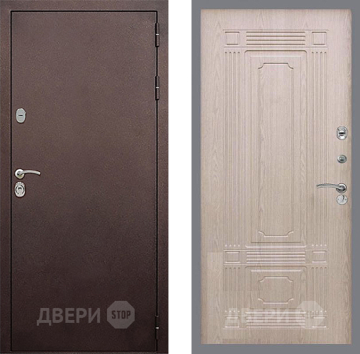 Входная металлическая Дверь Стоп КЛАССИК Медь ФЛ-2 Беленый дуб в Клине