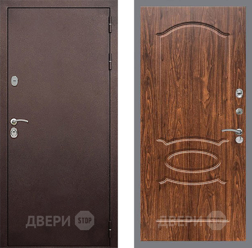 Входная металлическая Дверь Стоп КЛАССИК Медь ФЛ-128 орех тисненый в Клине