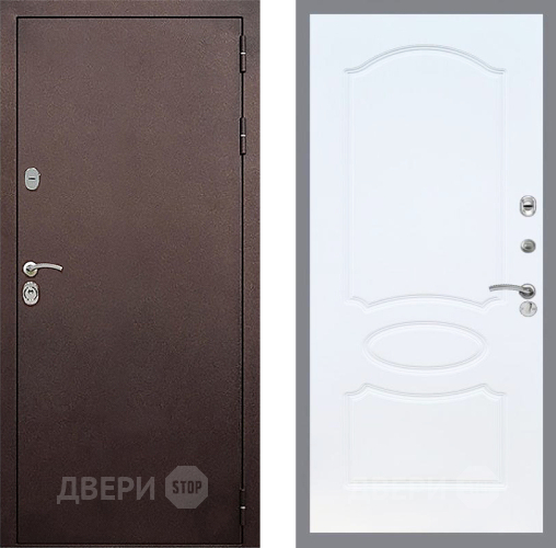 Входная металлическая Дверь Стоп КЛАССИК Медь ФЛ-128 Белый ясень в Клине