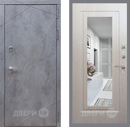 Дверь Стоп Лучи Зеркало ФЛ-120 Беленый дуб в Клине
