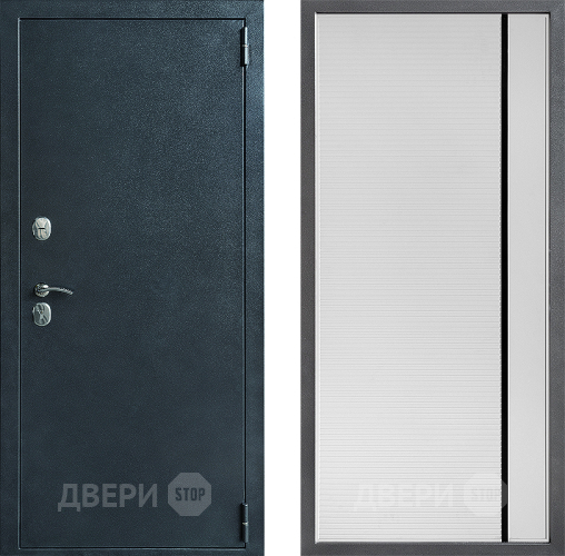 Входная металлическая Дверь Дверной континент ДК-70 Дизайн ФЛ-757 Черное Стекло Софт милк в Клине