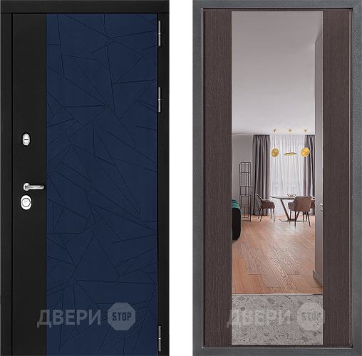 Входная металлическая Дверь Дверной континент ДК-9 ФЛЗ-1 Зеркало Венге в Клине