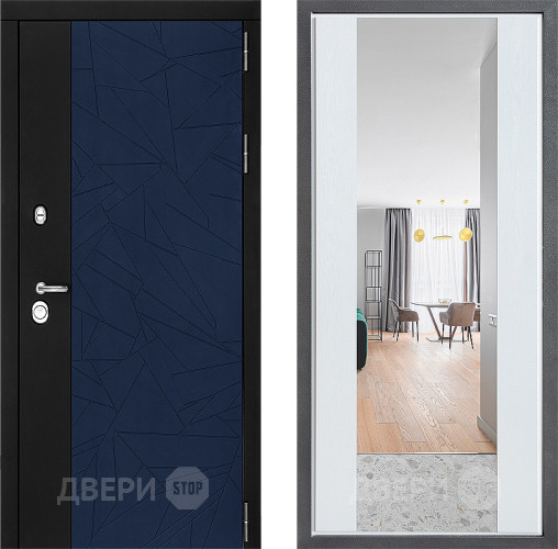 Дверь Дверной континент ДК-9 ФЛЗ-1 Зеркало Белое дерево в Клине