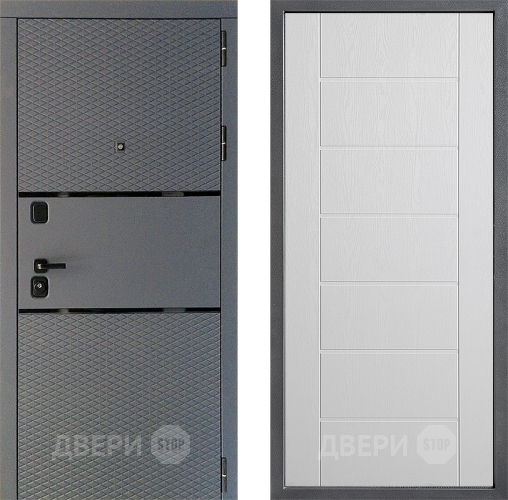 Дверь Дверной континент Диамант Дизайн ФЛ-Лайн Белое дерево в Клине