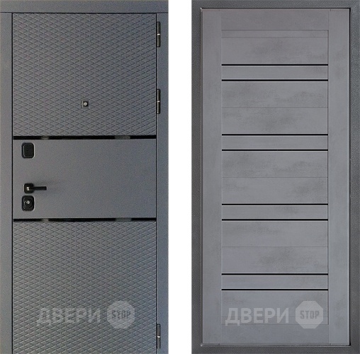 Входная металлическая Дверь Дверной континент Диамант Дизайн ФЛ-49 Бетон серый в Клине