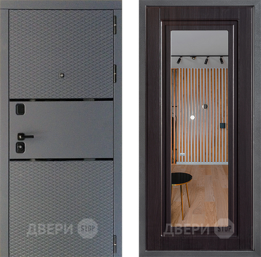 Входная металлическая Дверь Дверной континент Диамант Дизайн ФЛЗ Зеркало Венге в Клине