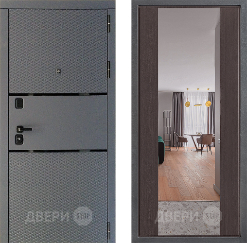 Входная металлическая Дверь Дверной континент Диамант Дизайн ФЛЗ-1 Зеркало Венге в Клине