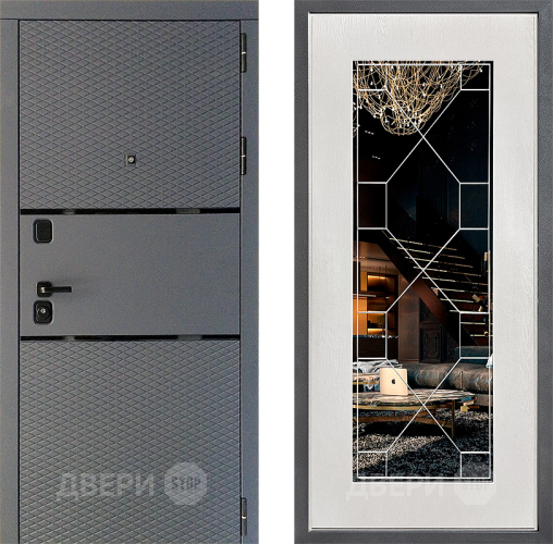 Дверь Дверной континент Диамант Дизайн ФЛ-Тиффани Зеркало Белое дерево в Клине