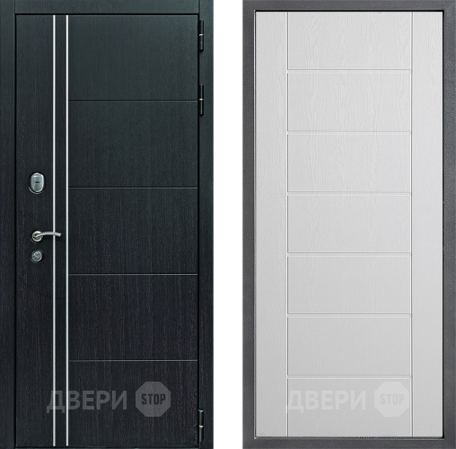 Входная металлическая Дверь Дверной континент Теплолюкс Дизайн ФЛ-Лайн Белое дерево в Клине